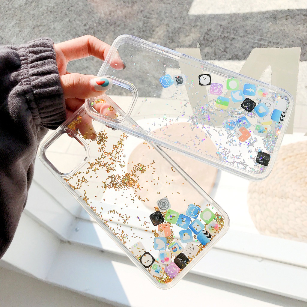Glitter Liquid Apps iPhone 12 Pro Max Cases - FinishifyStore