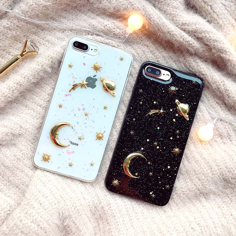 Golden Moon and Stars iPhone Cases