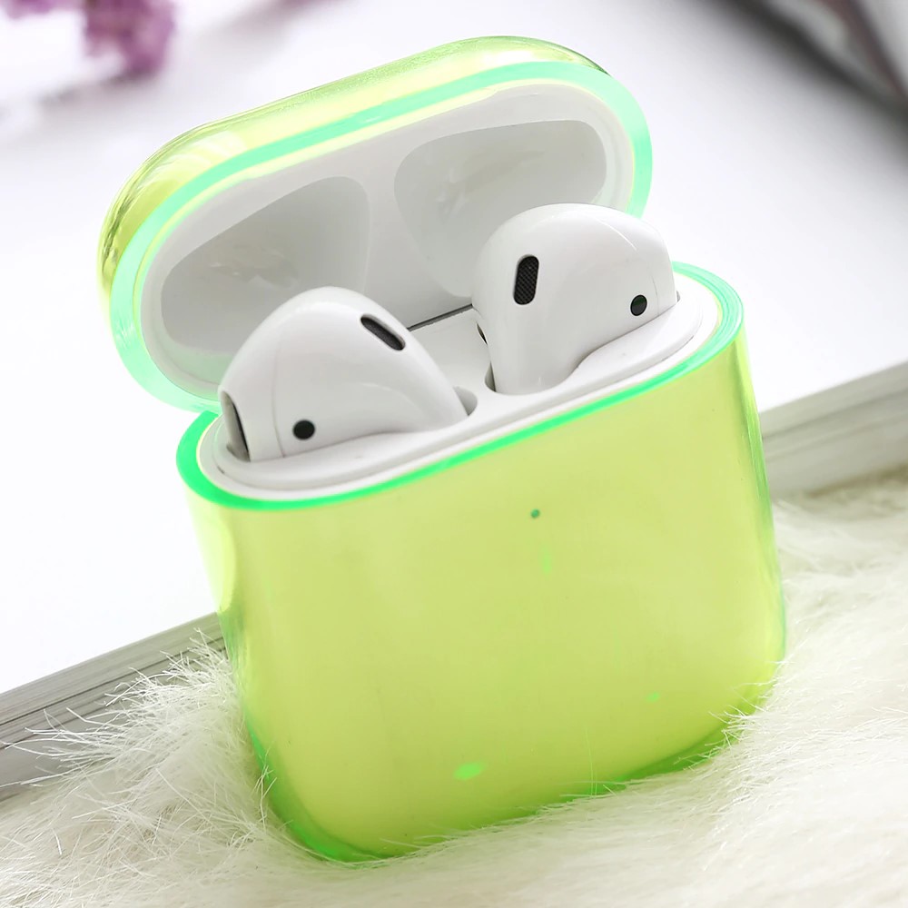 Cute Green Colors Clear Airpods Cases