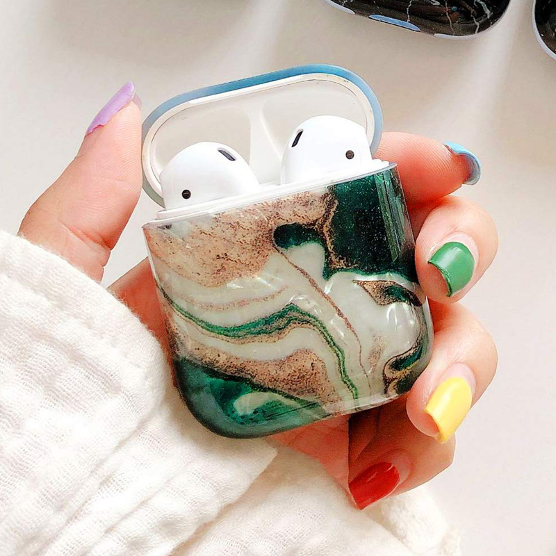 Green Marble Airpods Case