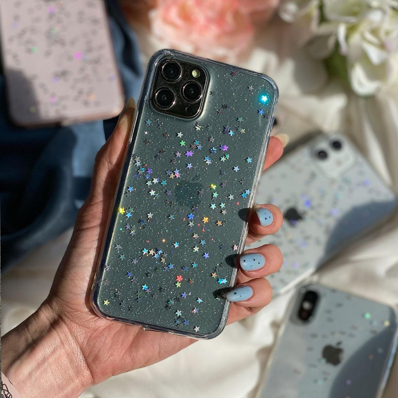 Glitter Stars Clear Phone Case - FinishifyStore