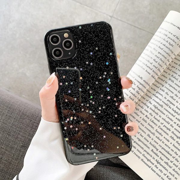 Glitter Stars Black iPhone Case - FinishifyStore