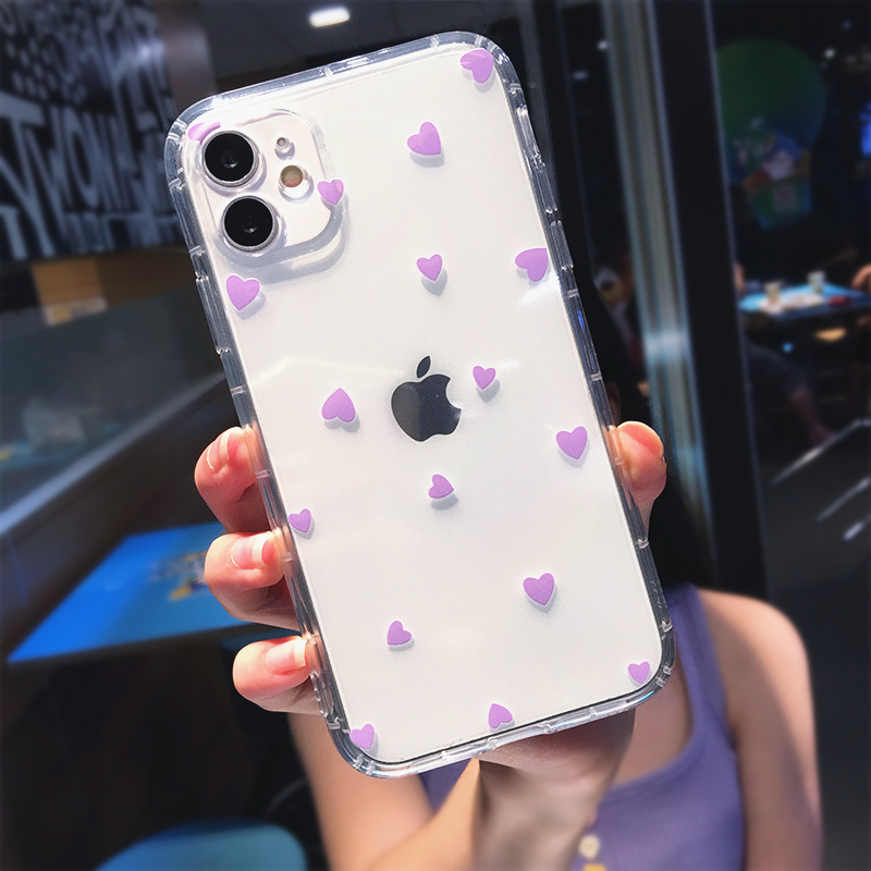 Colored Purple Hearts iPhone Case - FinishifyStore