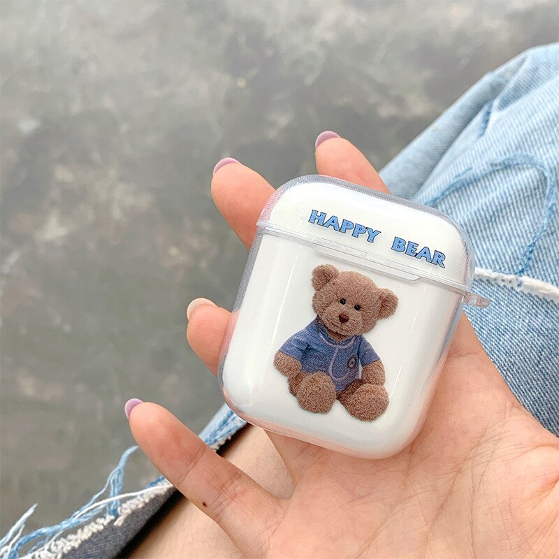 Funny Brown Bear Airpods Case