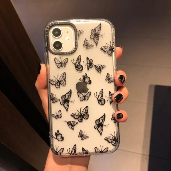 Black Lace Butterflies iPhone 13 Case