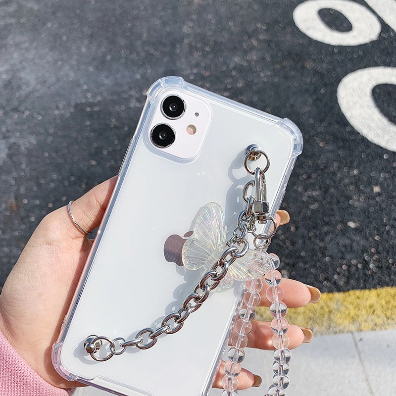 Crystal Butterfly Chain iPhone Case