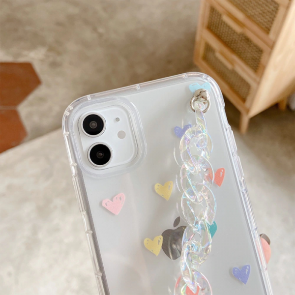 Rainbow Heart Chain iPhone 11 Case
