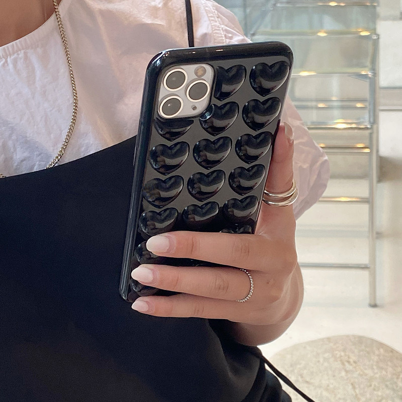 3D Black Heart iPhone Case - FinishifyStore
