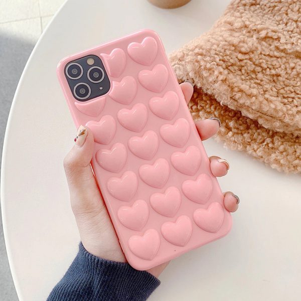 3D Bubble Pink Hearts iPhone Case - FinishifyStore