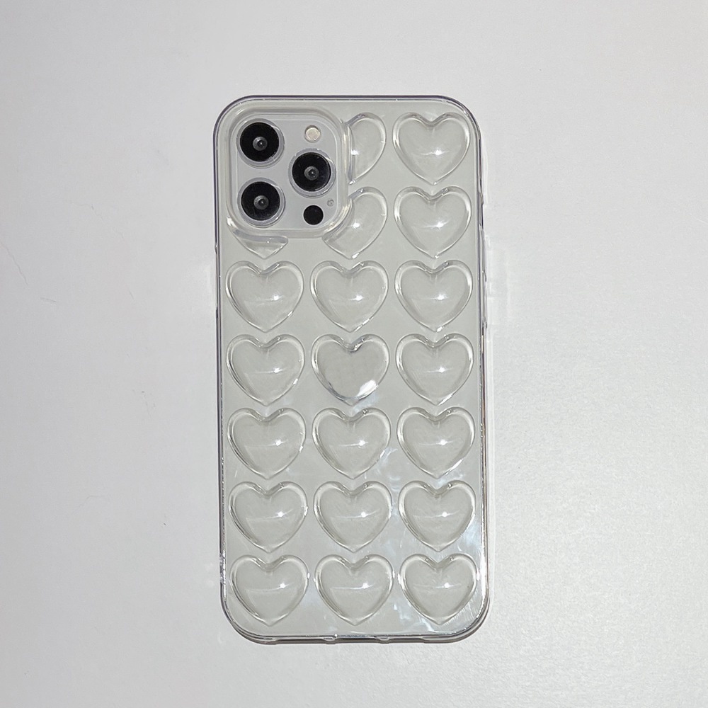 3D Clear Hearts iPhone 12 Pro Max Case