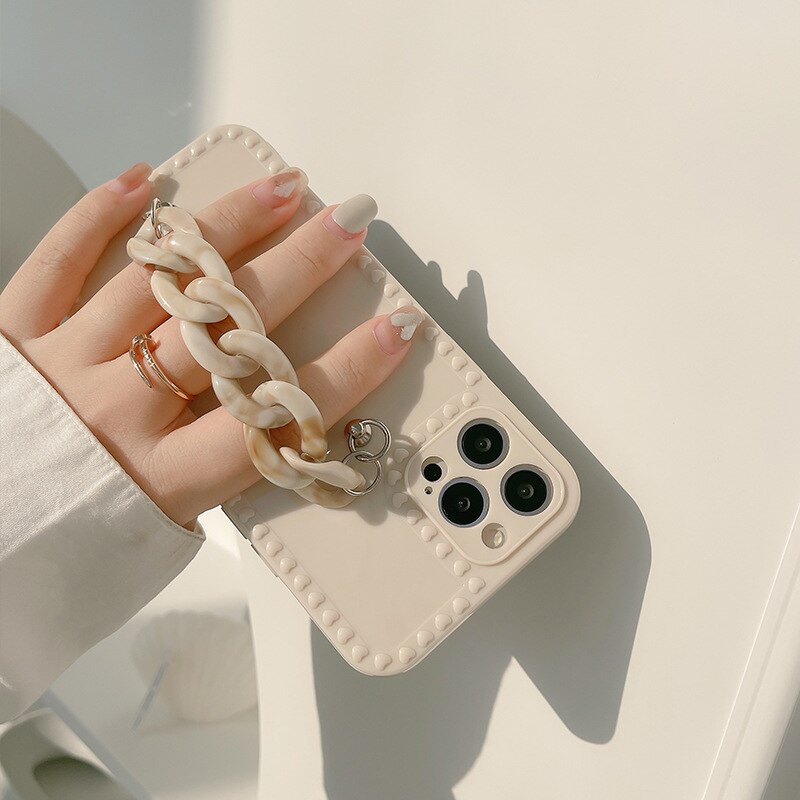 Beige Marble Chain iPhone Case