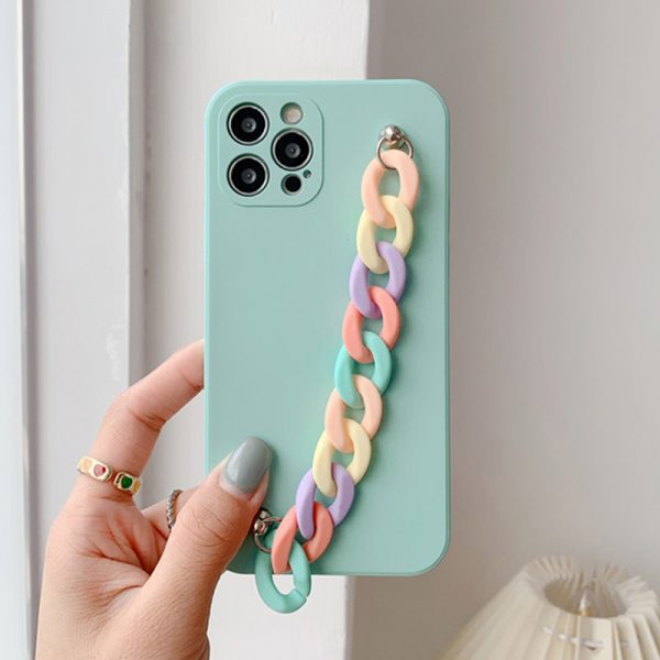 Green iPhone 12 Pro Max Case With Colorful Chain
