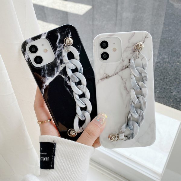 Marble iPhone 12 Cases With Chain