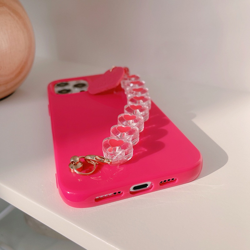 Pink Heart Chain iPhone Case