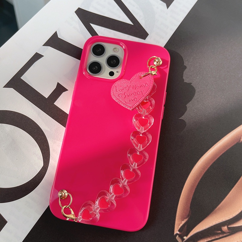 Pink iPhone Case With Chain