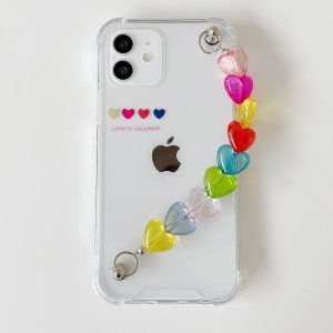 Colorful Crystal Hearts iPhone 12 Case