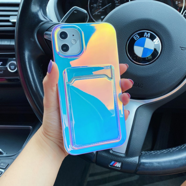 Holographic Card Holder iPhone 12 Case