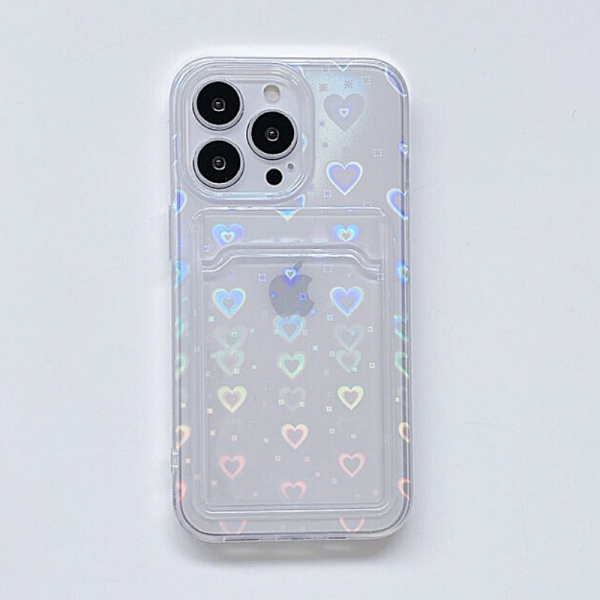 Holographic Heart iPhone 14 Pro Max Case