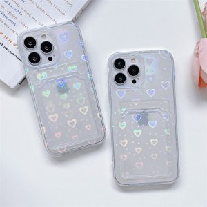 Holographic Wallet Heart iPhone Case - FinishifyStore