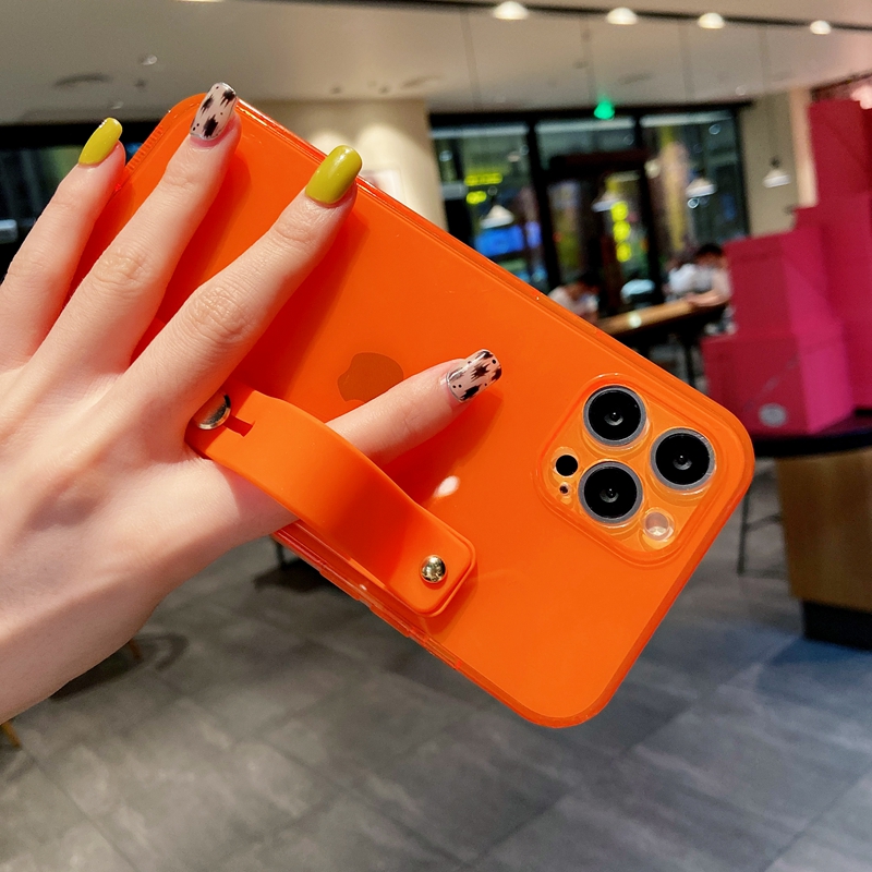 Orange iPhone 12 Pro Max Case With Wrist Strap