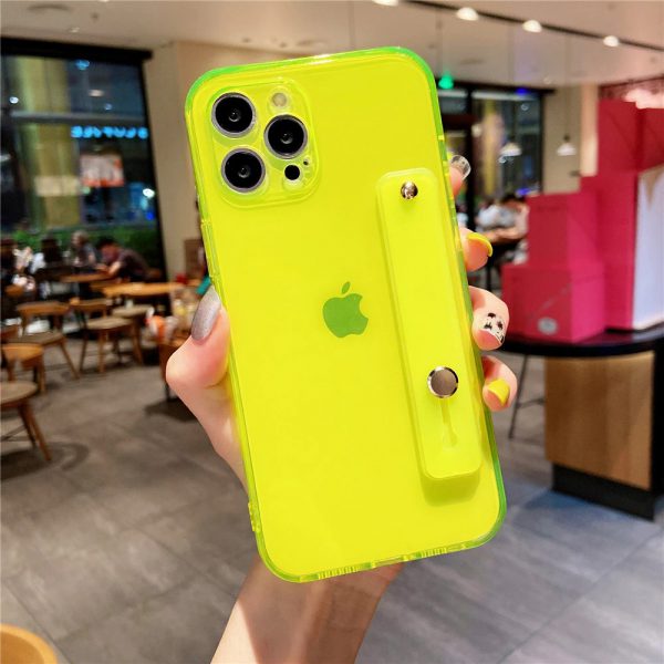 Yellow Neon iPhone 12 Pro Max Case With Wrist Strap