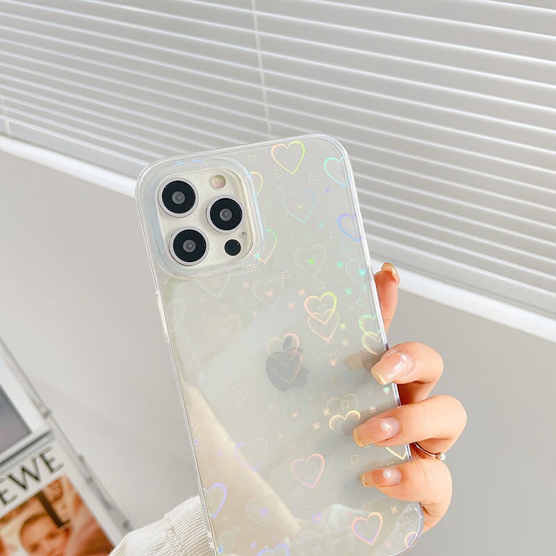 Holographic Hearts iPhone Case