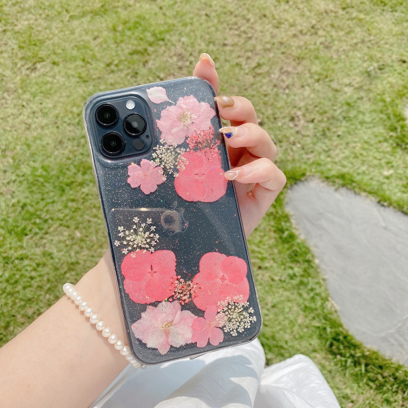 Dried Pink Flowers iPhone 12 Cases