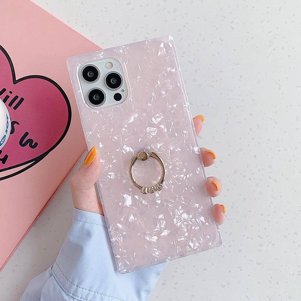 Pink Opal Case With Ring Holder