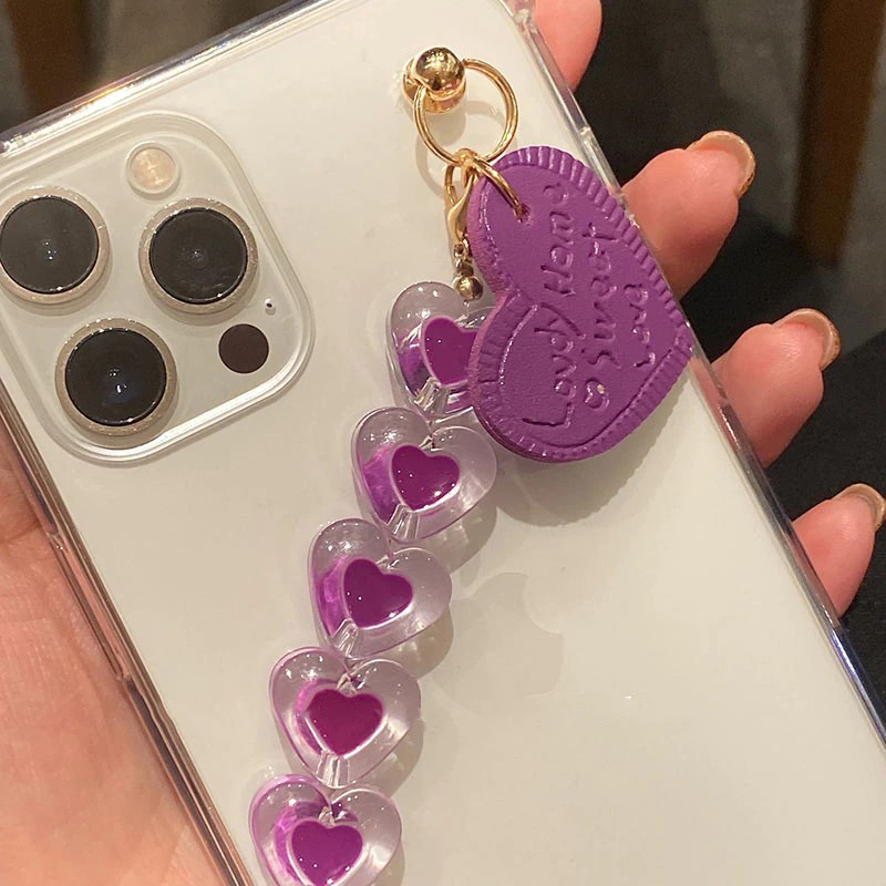 Purple Hearts Chain iPhone 12 Case - FinishifyStore