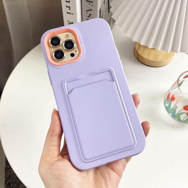 Purple iPhone 13 Pro Max Case With Card Holder