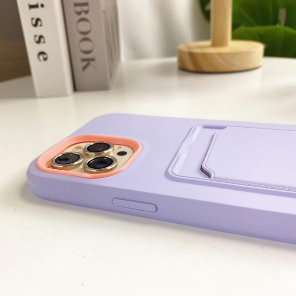 Purple iPhone Case With Card Holder