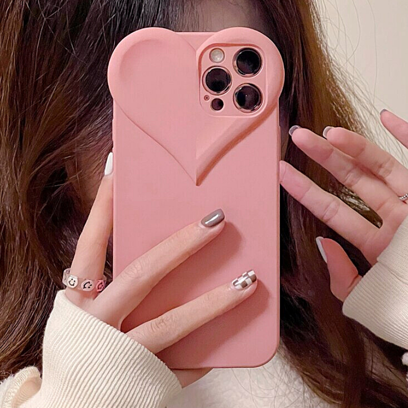 3D Pink Heart iPhone Case - FinishifyStore