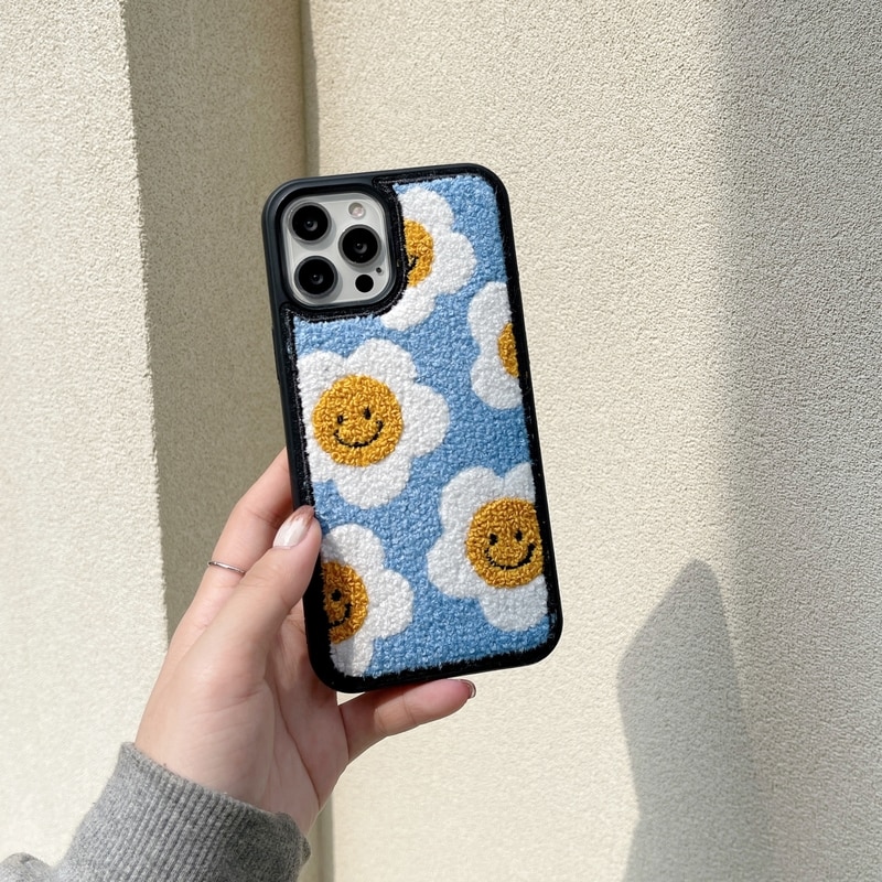 Embroidered Daisy iPhone 13 Case - FinishifyStore