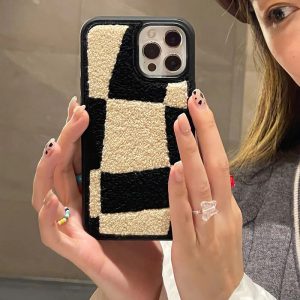 Grid Embroidered iPhone Case - FinishifyStore