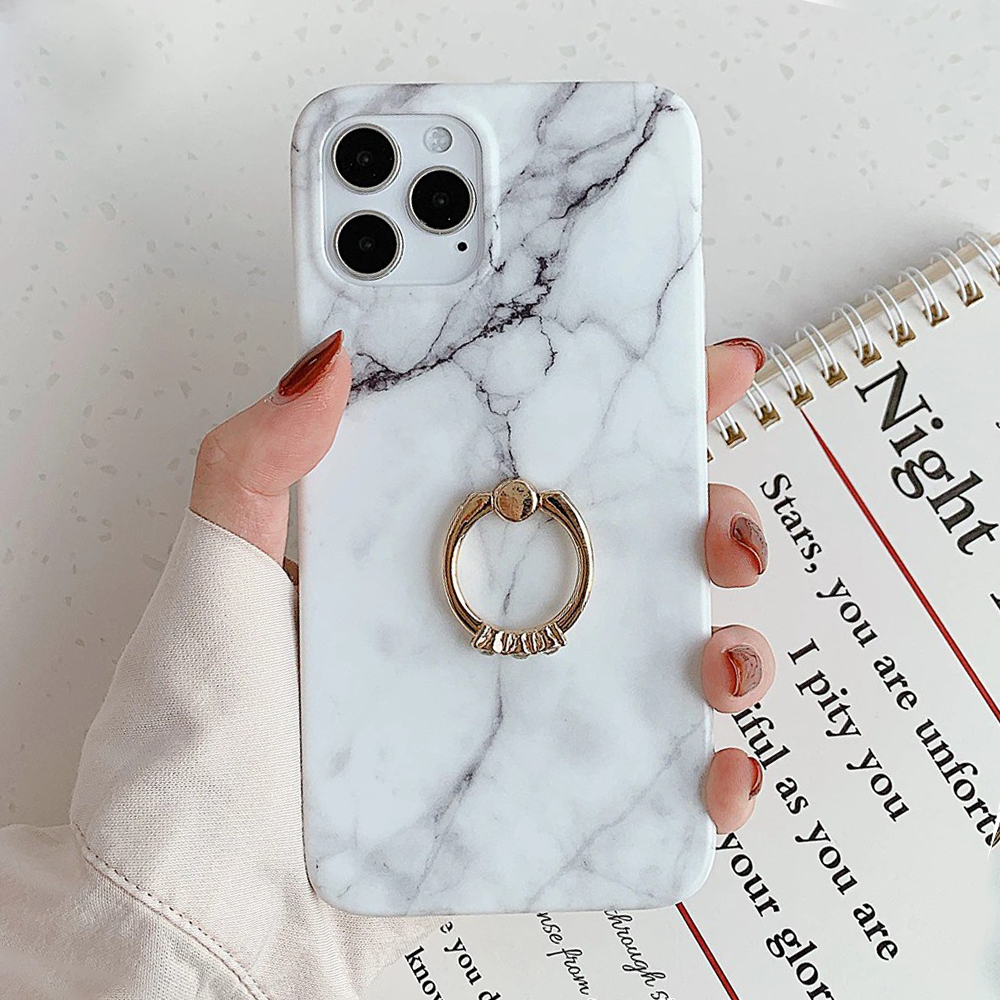 Marble Ring Holder iPhone 13 Case
