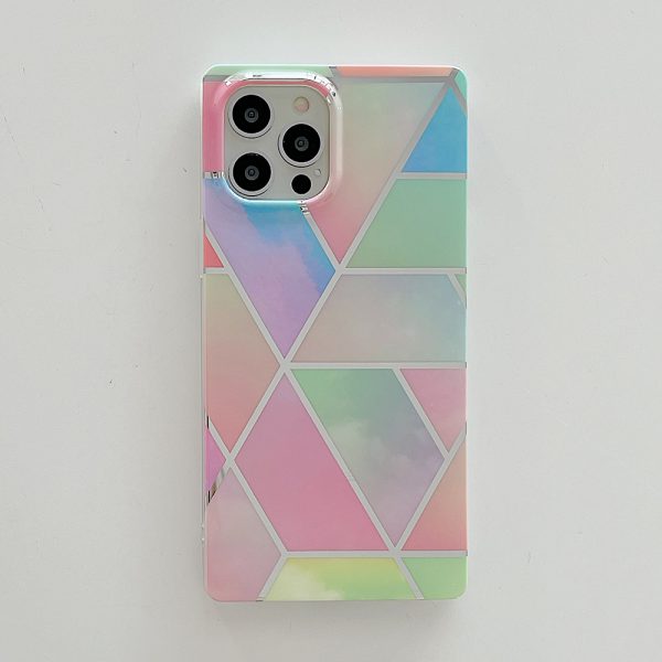 Rainbow Marble Square Phone Case
