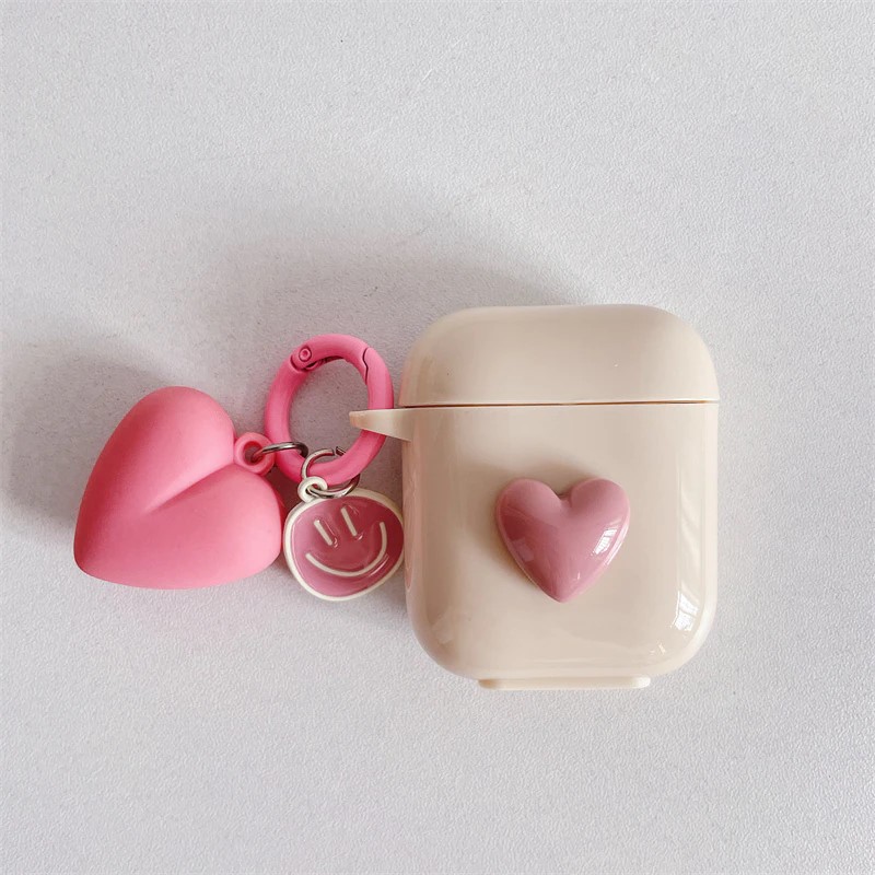 3D Pink Heart AirPods Case - FinishifyStore