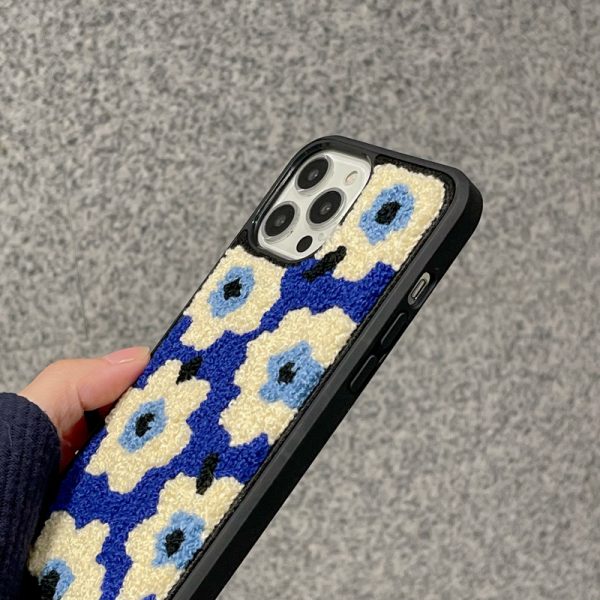 Blue Plush Flowers iPhone Case
