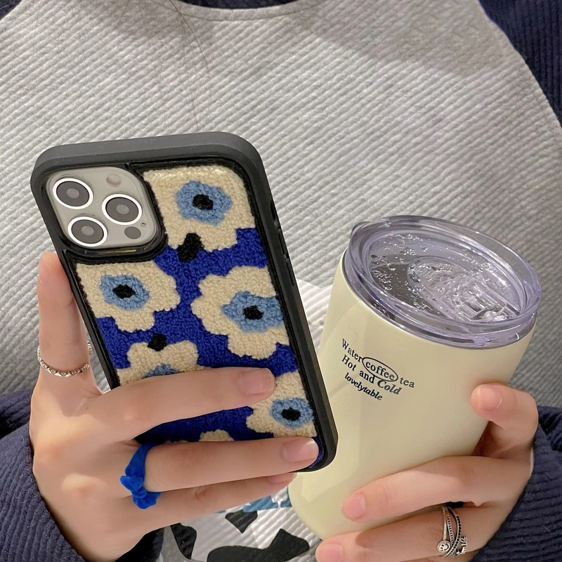 Blue Plush Flowers iPhone 11 Pro Max Case
