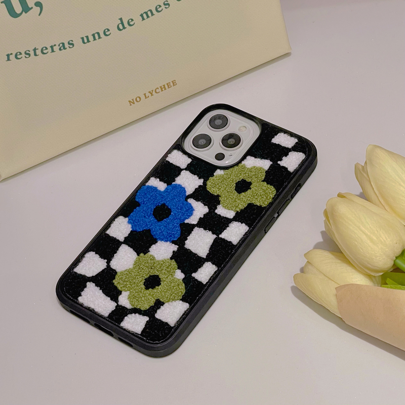 Flower Daisy Embroidery iPhone 13 Pro Max Case