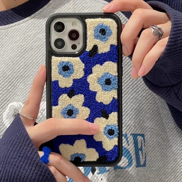 Fuzzy Blue Daisies iPhone Case - FinishifyStore