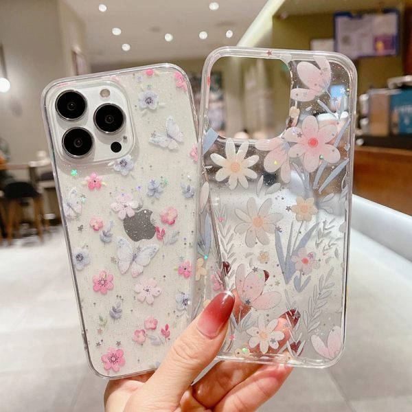 Glitter Floral iPhone 13 Pro Max Cases - FinishifyStore