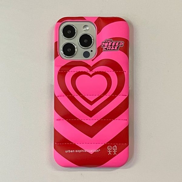 Pink Heart Puffer iPhone 13 Pro Max Case