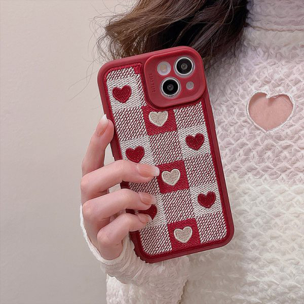 Red Plush Heart iPhone 14 Case