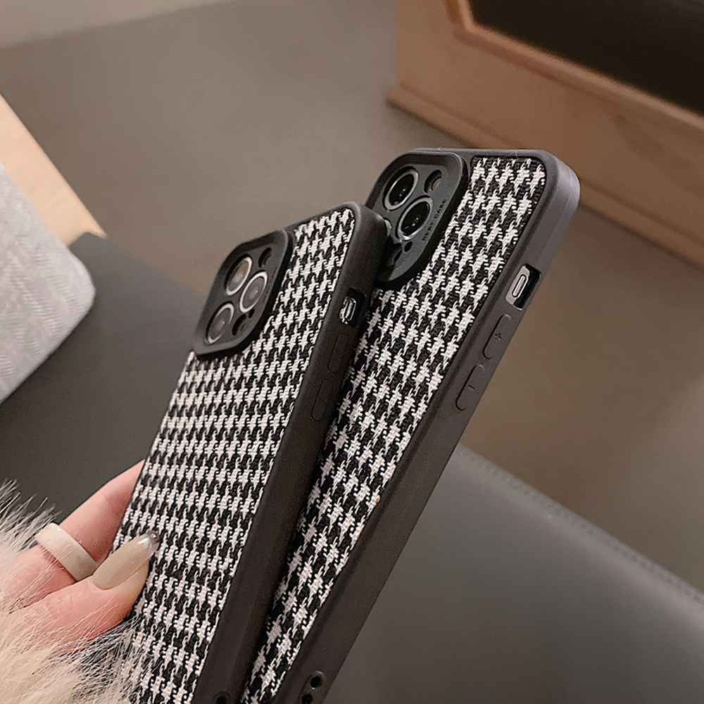 Houndstooth Embroidery iPhone 12 Pro Max Case - FinishifyStore