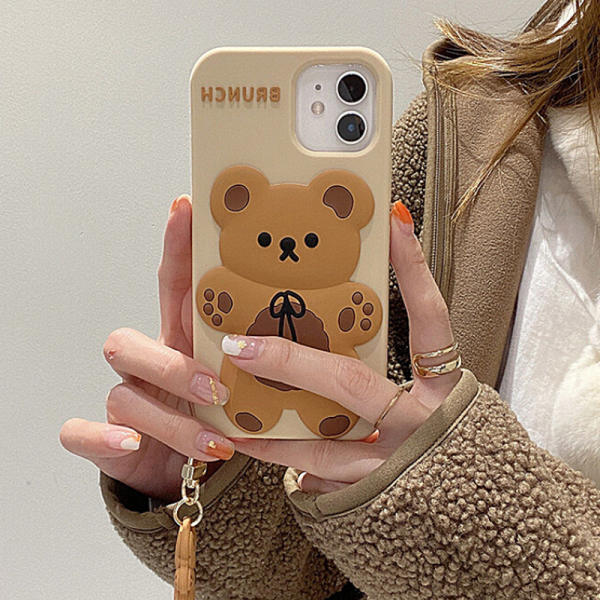 3D Kawaii Bear iPhone 12 Case