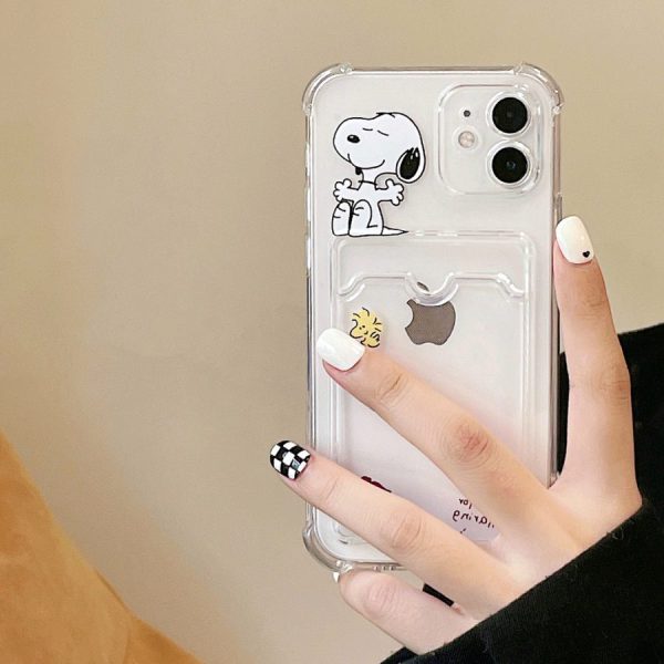 Snoopy Phone Case with Card Holder