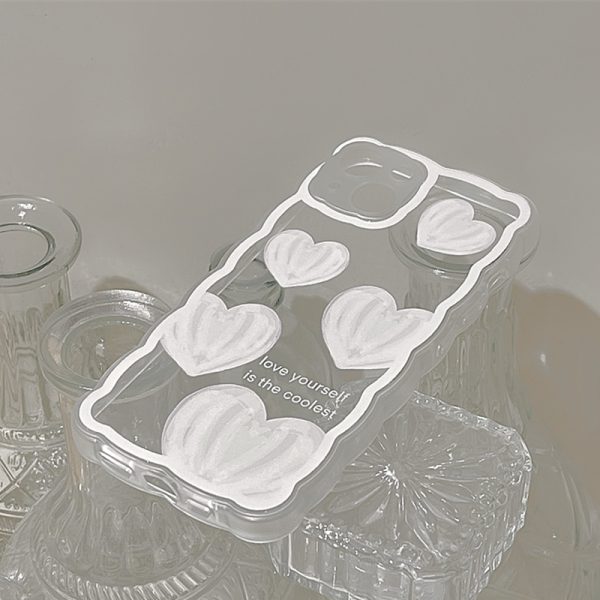 Wavy Clear Heart iPhone Case