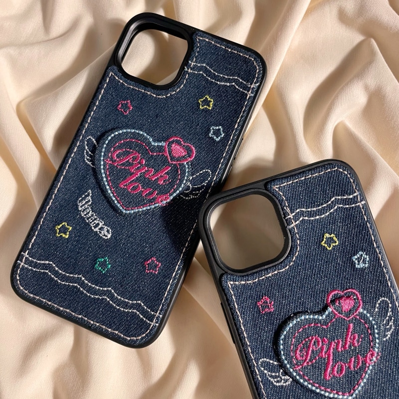 Embroidered Heart iPhone Case