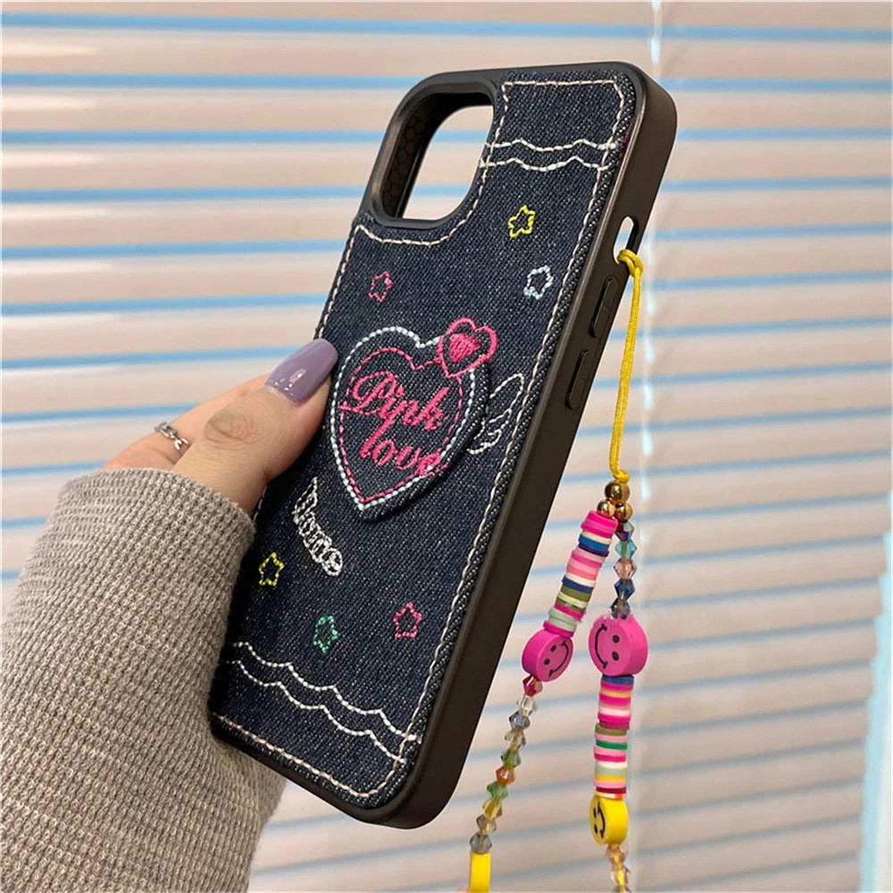 Embroidered Heart iPhone 12 Case